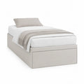 Polstret sengeramme 90 x 200 cm i beige polyester
